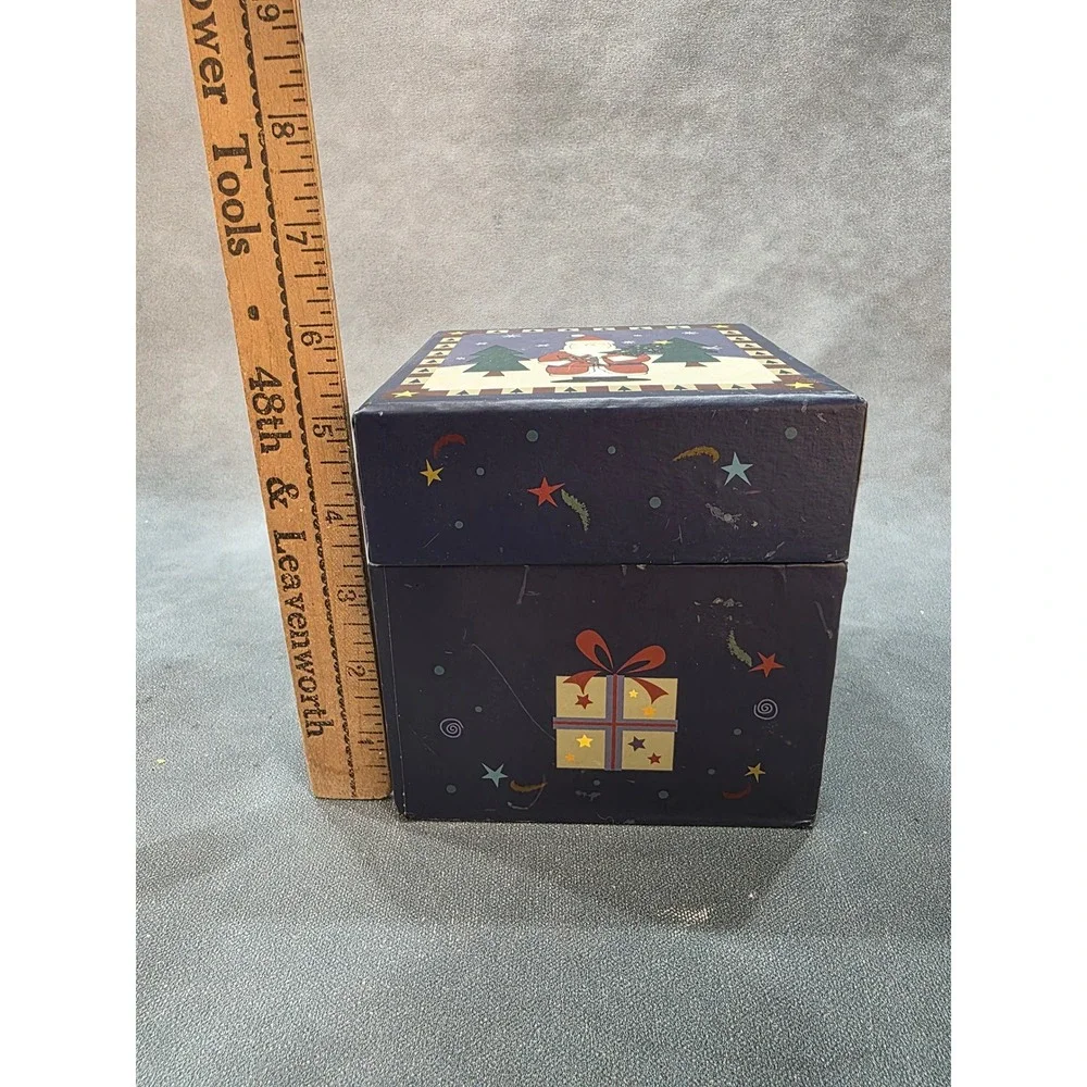 Christmas Nesting Boxes Set of 3 Santa Penguin Reindeer Holiday Decor Square